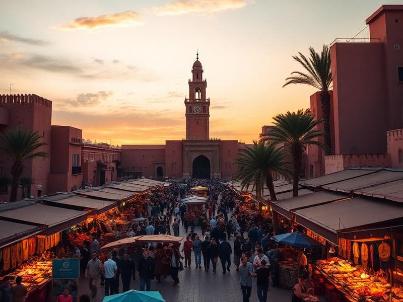 Marrakech - The Red City captivates with its vibrant souks, stunning palaces, and the legendary Jemaa el-Fnaa square.